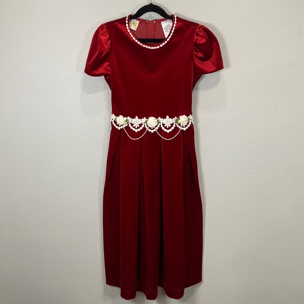 New moves‎ vintage velvet red dress